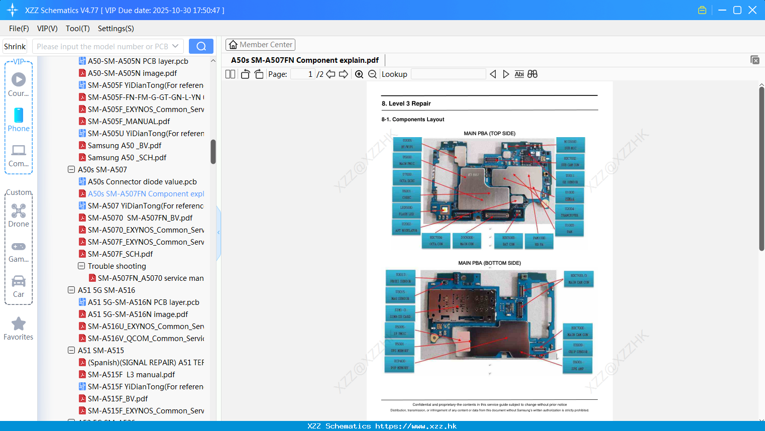 Samsung A50s SM-A507FN Component Explain